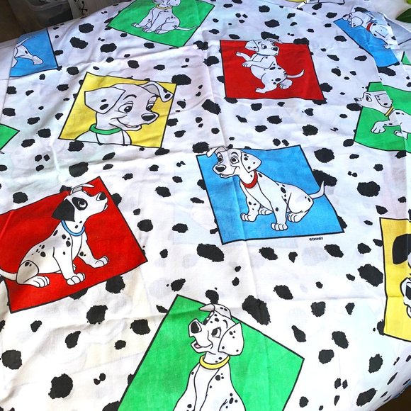 Disney Other - 1992 Vtg 101 Dalmatians Twin Flat Sheet & 1 Pillow